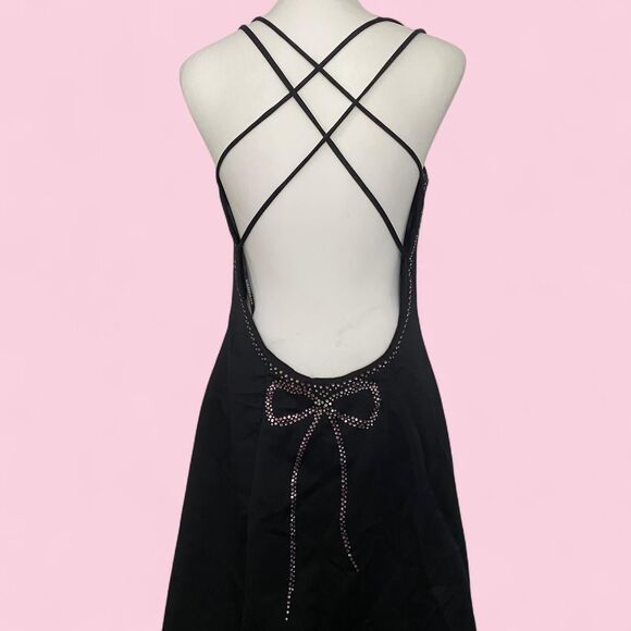 Vintage Rampage Maxi Bow Backless Gown - Picture 1 of 6